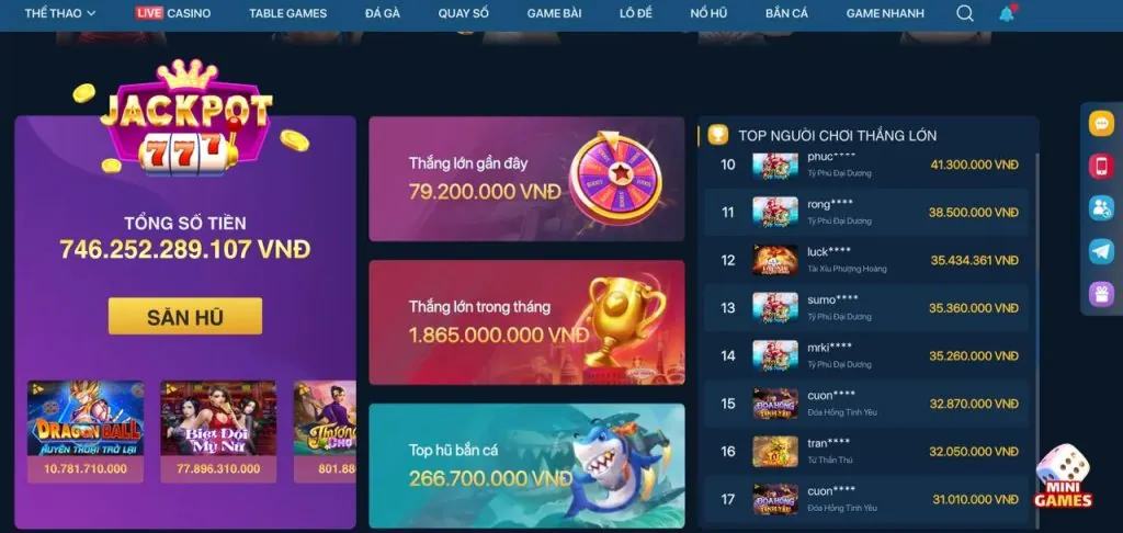 Các loại game nổ hũ phổ biến